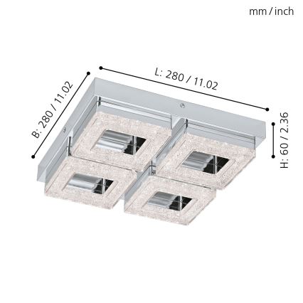 Eglo - Κρυστάλλινο φως οροφής LED 4xLED/4W/230V