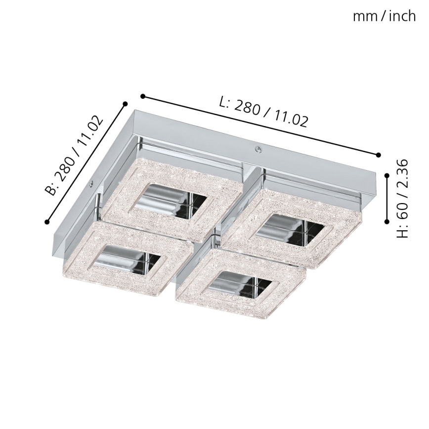 Eglo - Κρυστάλλινο φως οροφής LED 4xLED/4W/230V