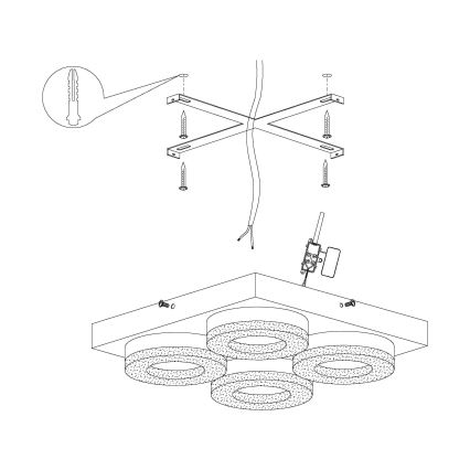 Eglo - LED Οροφωτιστικό 4xLED/4W/230V