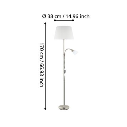 Eglo - Επιδαπέδια λάμπα 1xE27/60W + 1xE14/40W