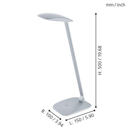 Eglo - Ρυθμιζόμενο επιτραπέζιο φωτιστικό LED/4,5W/USB