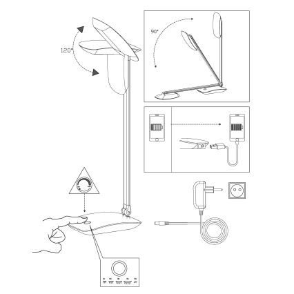Eglo - LED Ρυθμιζόμενο επιτραπέζιο φωτιστικό LED/4,5W/USB