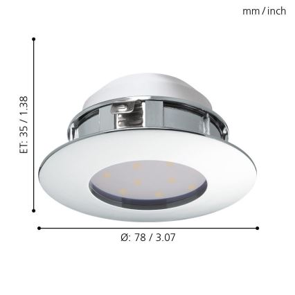 Eglo - εντοιχιζόμενο φωτιστικό οροφής LED/4,9W/230V