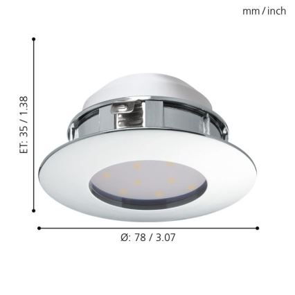 Eglo - ΣΕΤ 3x Κρεμαστό φως οροφής LED PINEDA 1xLED/4,9W/230V