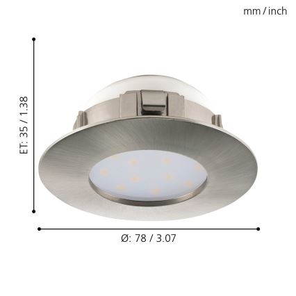 Eglo - ΣΕΤ 3x Κρεμαστό φως οροφής LED PINEDA 1xLED/4,9W/230V