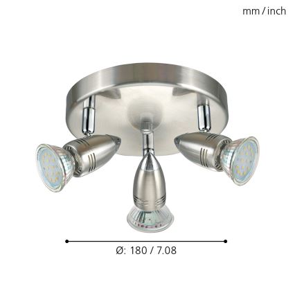 Eglo - Φως σποτ LED LED 3xGU10-LED/3W/230V