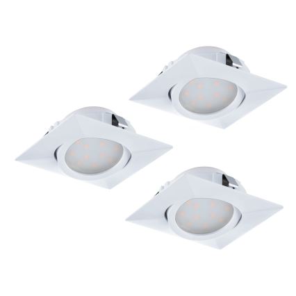 Eglo - Σετ 3x χωνευτό φωτιστικό οροφής LED PINEDA LED/4,9W/230V