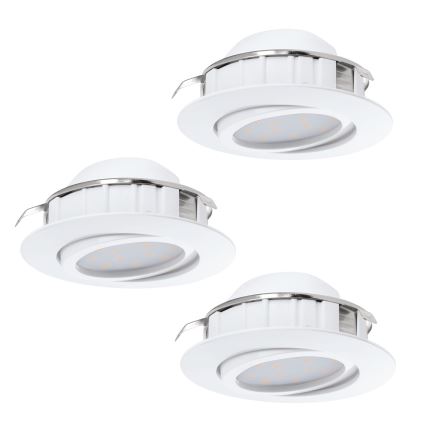 Eglo - ΣΕΤ 3x Χωνευτό φωτιστικό οροφής LED PINEDA 1xLED/4,9W/230V