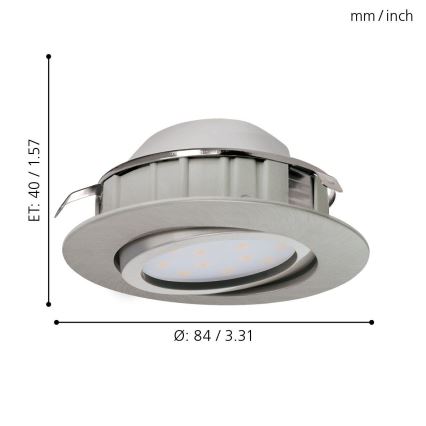 Eglo - LED χωνευτό φωτιστικό οροφής LED/6W/230V