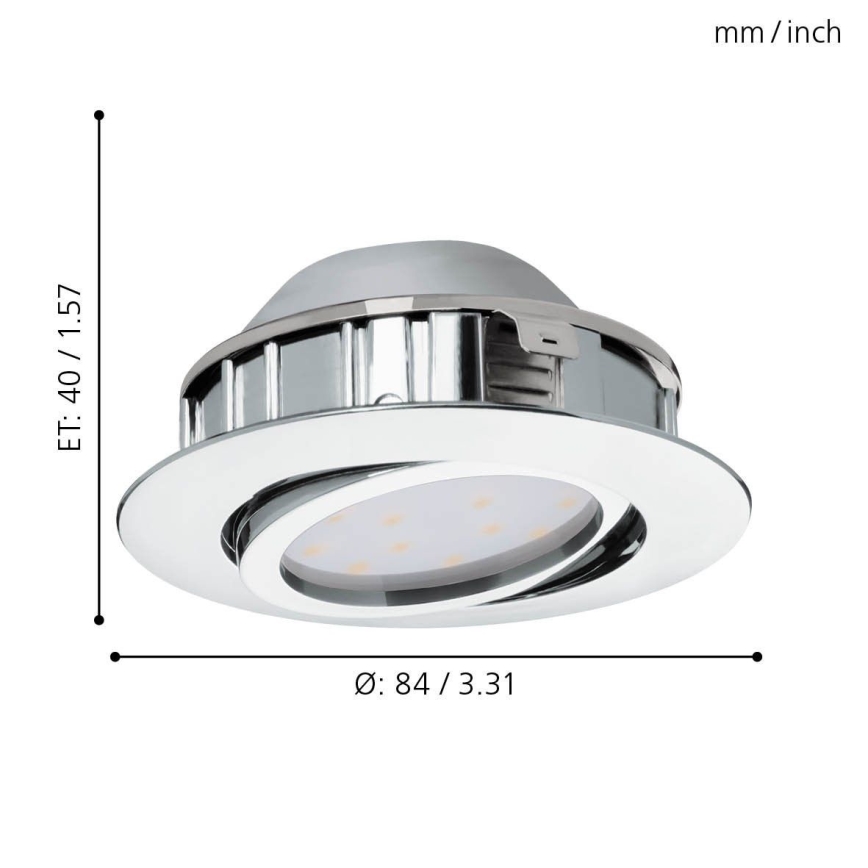 Eglo - ΣΕΤ 3x LED Dimmable χωνευτό φωτιστικό PINEDA 1xLED/5,5W/230V