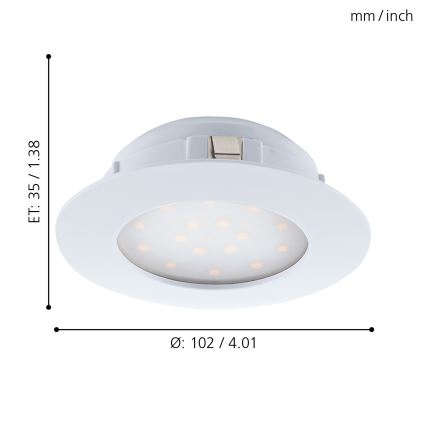 Eglo - Εντοιχισμένο φωτιστικό οροφής LED/11W/230V