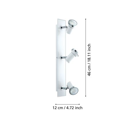 Eglo - Φως σποτ μπάνιου LED 1 3xGU10-LED/3,3W/230V IP44