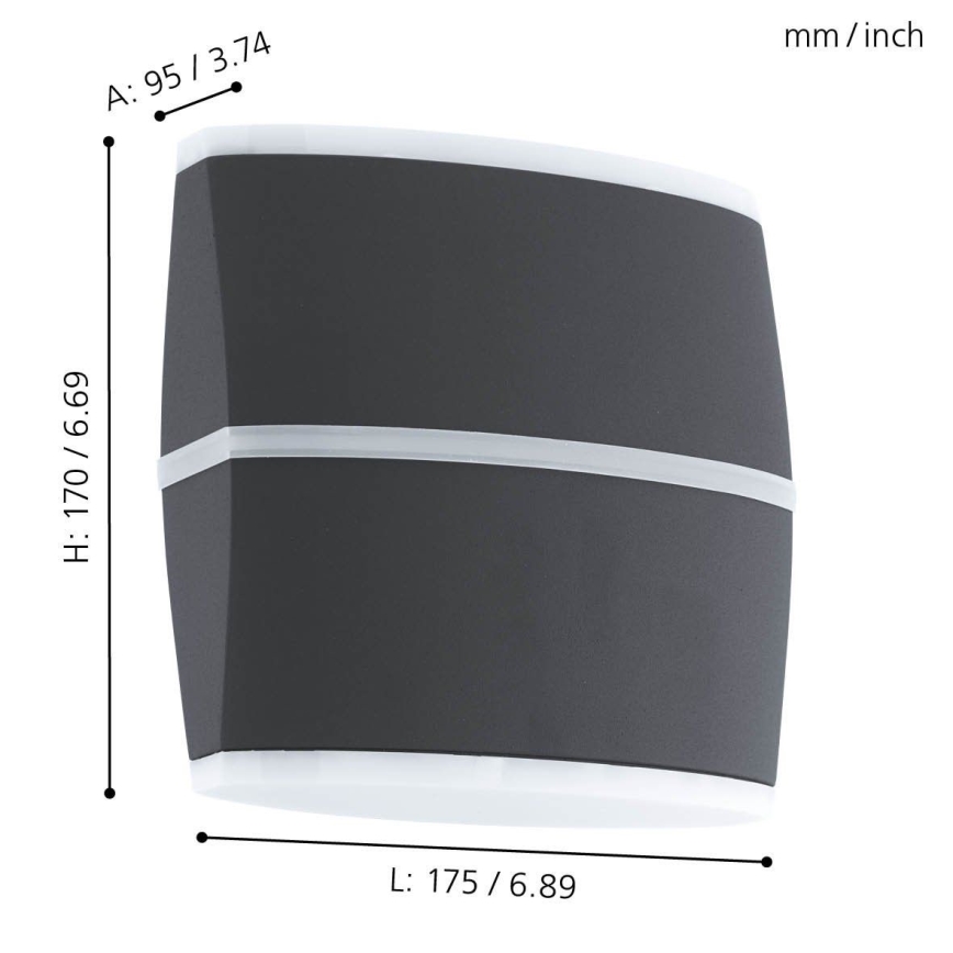 Eglo - Φως τοίχου εξωτερικού χώρου LED 2xLED/6W IP44