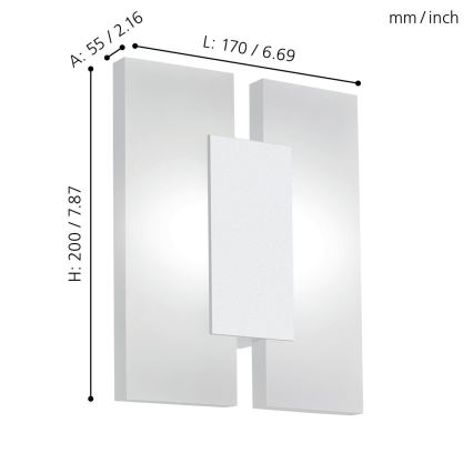 Eglo - Φως τοίχου LED 2 2xLED/4,5W/230V