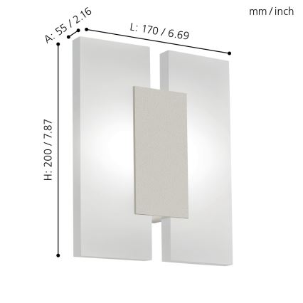 Eglo - Φως τοίχου LED 2 2xLED/4,5W/230V