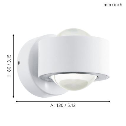 Eglo - Φως τοίχου LED 2 2xLED/2,5W/230V