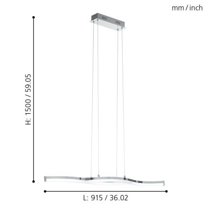 Eglo 96101 - Πολύφωτο LED LASANA 2 2xLED/10,5W/230V