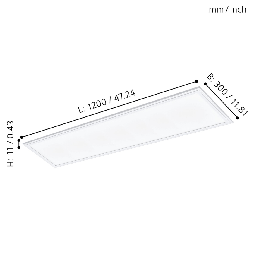 Eglo - LED Χωνευτό πάνελ LED/40W/230V