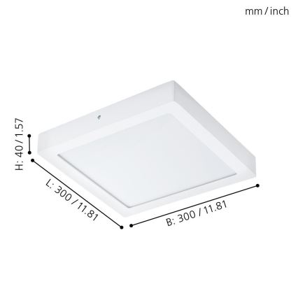 Eglo 96169 - LED φωτιστικό οροφής μπάνιου FUEVA 1 LED/22W/230V IP44 30x30 cm