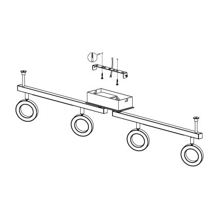 Eglo - Φωτιστικό σποτ 1 4xLED/3,2W + 2xLED/3,3/230V