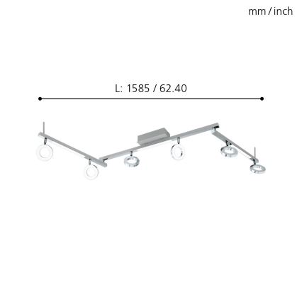 Eglo - Σποτ φωτιστικό 6xLED/3,2W + 3xLED/3,3/230V