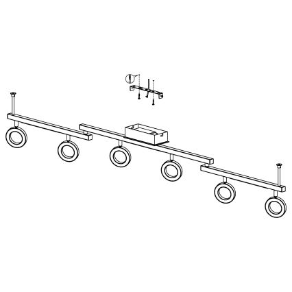 Eglo - Σποτ φωτιστικό 6xLED/3,2W + 3xLED/3,3/230V