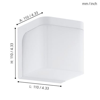 Eglo - Επιτοίχιο φωτιστικό εξωτερικού χώρου LED LED/4,9W/230V IP44