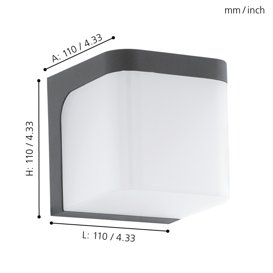 Eglo - Επιτοίχιο φωτιστικό εξωτερικού χώρου LED LED/4,9W/230V IP44