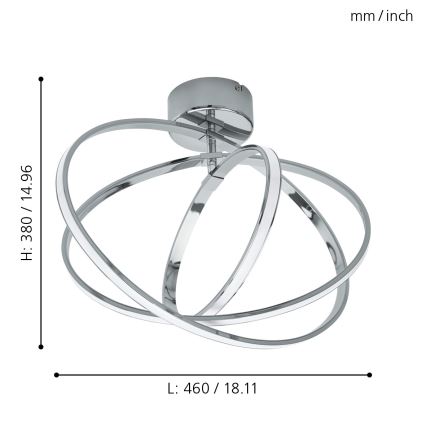 Eglo - Φως οροφής LED 3xLED/12W+14W+9W/230V