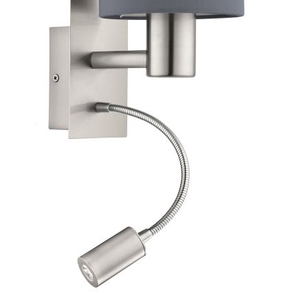 Eglo - Ευέλικτο φωτιστικό LED 1xE27/40W+LED/3,8W γκρι