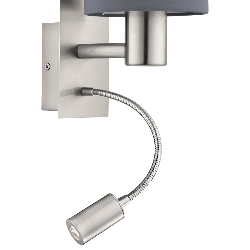 Eglo - Ευέλικτο φωτιστικό LED 1xE27/40W+LED/3,8W γκρι