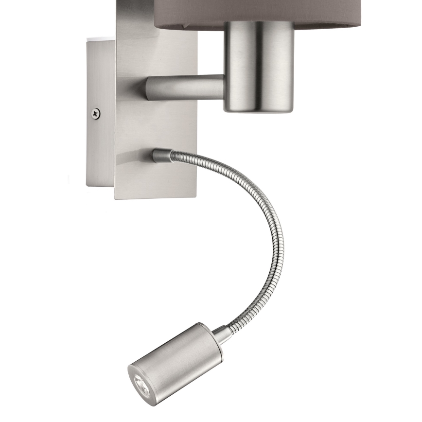 Eglo - Ευέλικτο φωτιστικό LED 1xE27/40W+LED/3,8W γκρι