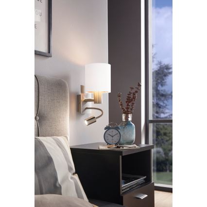 Eglo - LED ρυθμιζόμενο φωτιστικό 1xE27/40W/230V + LED/3,8W λευκό