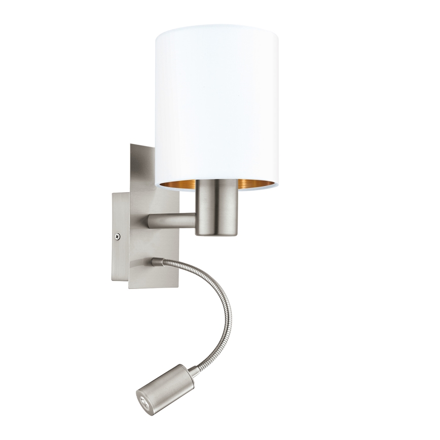 Eglo - Ευέλικτο φωτιστικό LED 1xE27/40W+LED/3,8W λευκό
