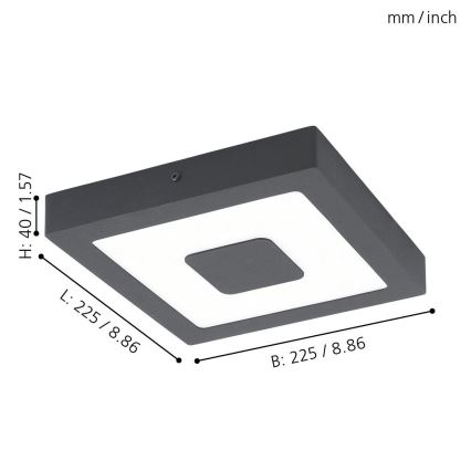 Eglo - LED φωτιστικό οροφής εξωτερικού χώρου LED/16.5W/230V