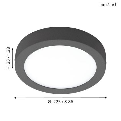 Eglo 96492 - LED Εξωτερικό φωτιστικό οροφής ARGOLIS LED/16,5W/230V IP44