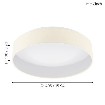 Eglo - LED Dimmable φωτιστικό οροφής 1xLED/18W/230V μπεζ