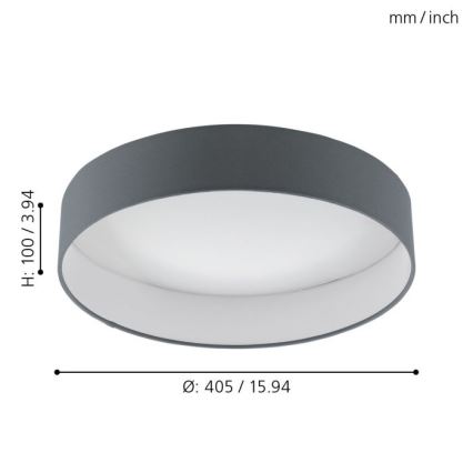 Eglo - LED Dimmable φωτιστικό οροφής 1xLED/18W/230V