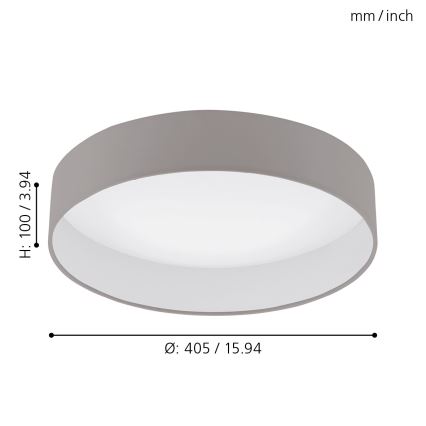 Eglo - LED Ρυθμιζόμενο φωτιστικό οροφής LED/18W/230V