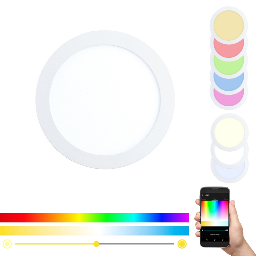 Eglo - LED RGBW Φωτιστικό χωνευτό dimmer FUEVA-C LED/15,6W/230V