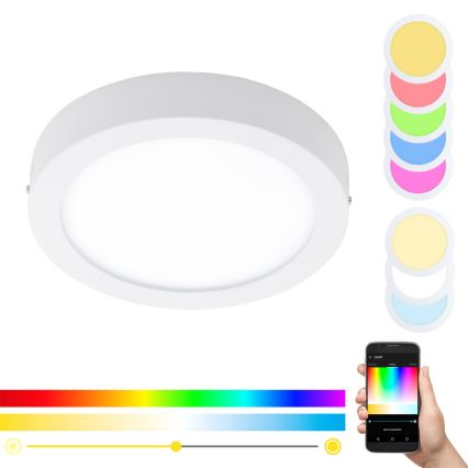 Eglo - Φωτιστικό οροφής dimmer LED RGB FUEVA-C LED/15,6W/230V Bluetooth