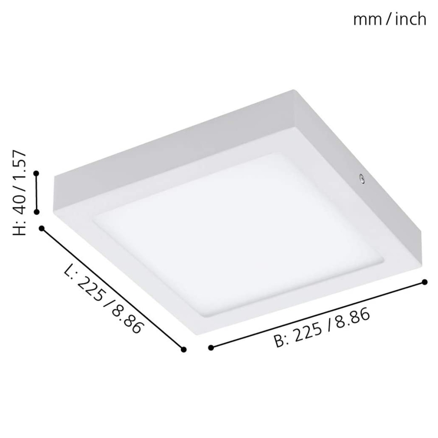 Eglo - LED RGBW ρυθμιζόμενο φωτιστικό οροφής FUEVA-C LED/15,6W/230V Bluetooth 22,5x22,5 cm