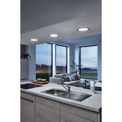 Eglo - LED RGB Ρυθμιζόμενο χωνευτό φωτιστικό οροφής FUEVA-C LED/15,6W/230V Ø 22,5 cm