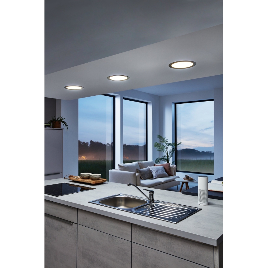 Eglo- LED RGB Χωνευτό φωτιστικό οροφής με dimmer FUEVA-C LED/15,6W/230V