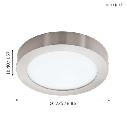 Eglo - Ρυθμιζόμενο φωτιστικό οροφής LED RGBW FUEVA-C LED/15,6W/230V Bluetooth, διάμ. 22,5 εκ.
