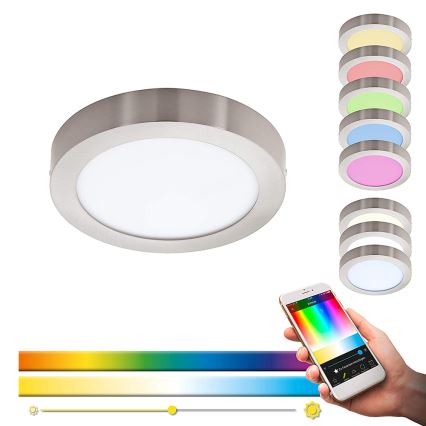 Eglo - LED RGBW Ρυθμιζόμενο φωτιστικό οροφής FUEVA-C LED/15,6W/230V Bluetooth