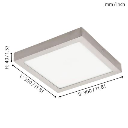 Eglo - LED RGBW ρυθμιζόμενο φωτιστικό οροφής FUEVA-C LED/21W/230V 30x30 cm