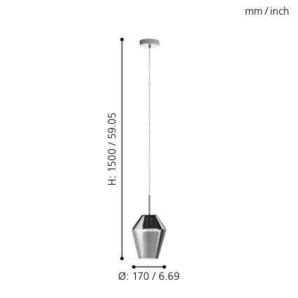 Eglo - Κρεμαστό φως 1xE27/28W/230V