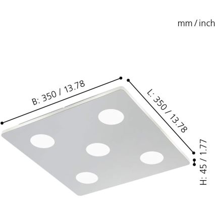 Eglo - Φως οροφής μπάνιου LED 5xLED/4,5W/230V IP44
