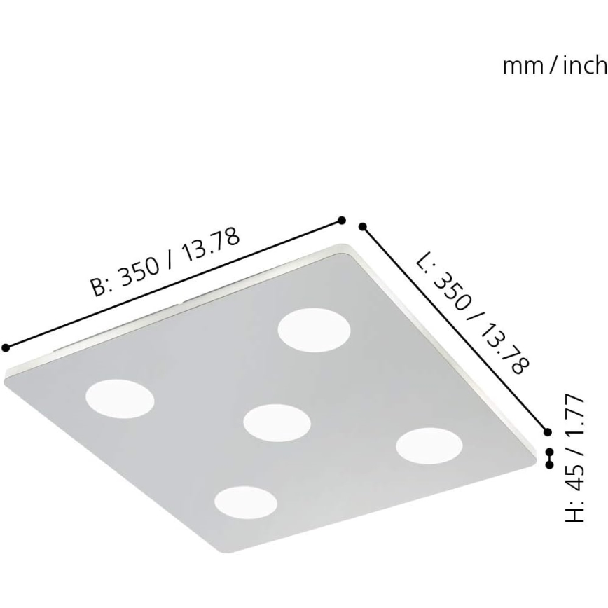 Eglo - Φως οροφής μπάνιου LED 5xLED/4,5W/230V IP44